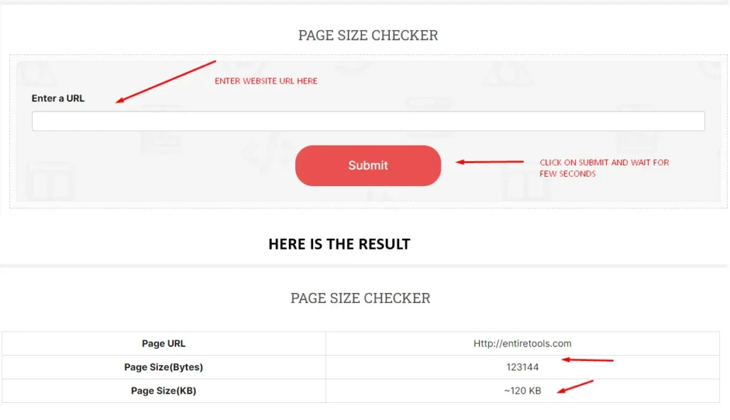 webpage size checker