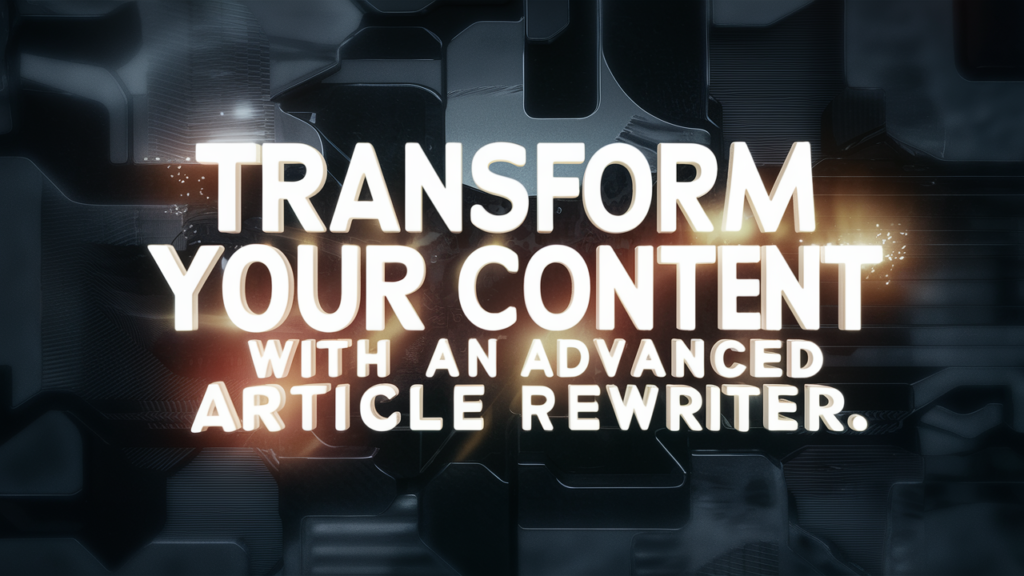 Transform Your Content with an Advanced Article Rewriter